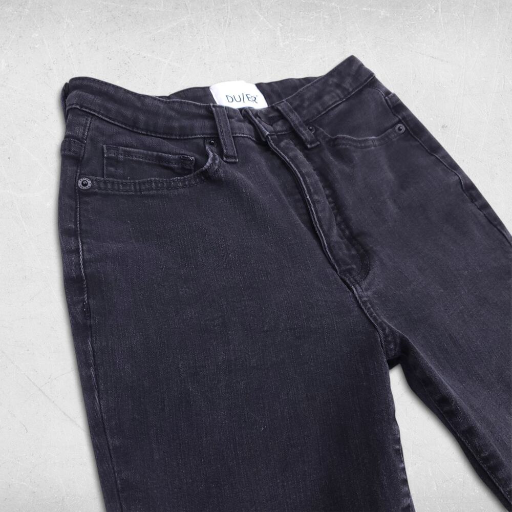 DU/ER High-Rise Skinny Jeans Womens 26 Black Four Way Flex Streetwear Modern - Picture 9 of 13